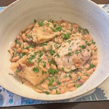 Instant Pot Braised Chicken Thighs with White Beans Recipe